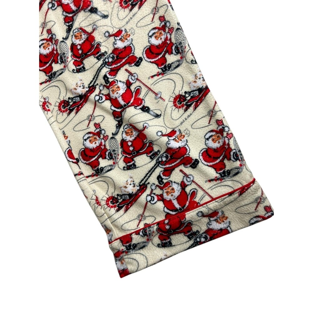 Nick & Nora Sleepwear Unisex Kid 2-pc Vintage Santa Winter Sports Pajama Set L - Picture 9 of 12